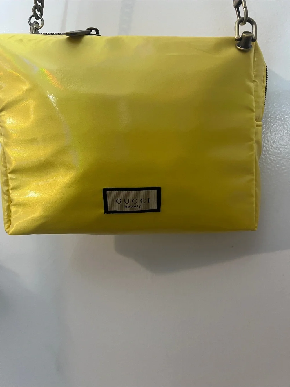 Gucci Yellow Pouch with 47 inch chain/Hardware